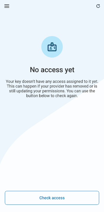 Nachricht „Kein Zutritt“ in der Homelok App
