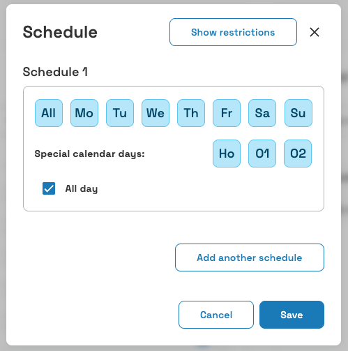 Horario de acceso