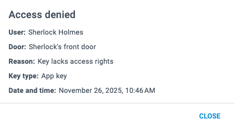 Access denied detail example