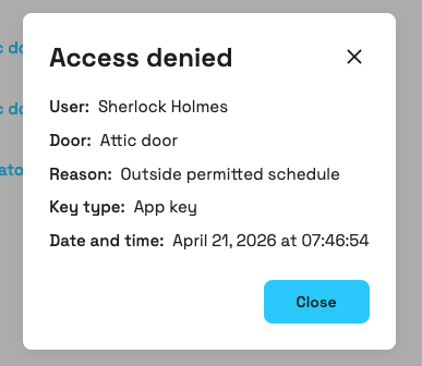 Access denied detail example