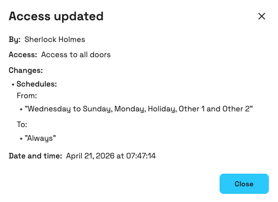 Access updated example
