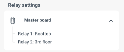 Relay settings