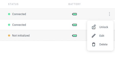 Remote unlock from menu