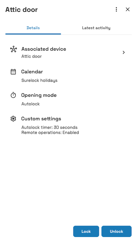 Remote unlock and lock buttons