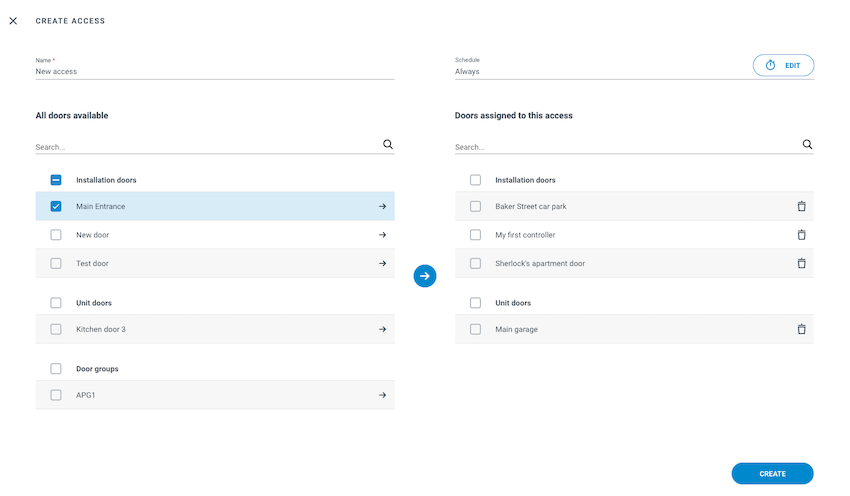 Creating access in Homelok