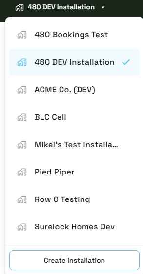 Create installation