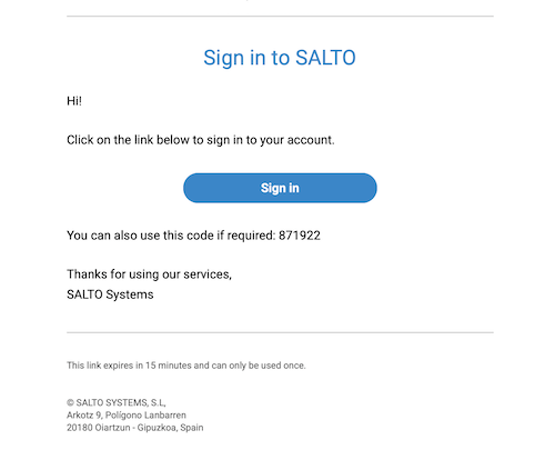 Example of passwordless sign-in