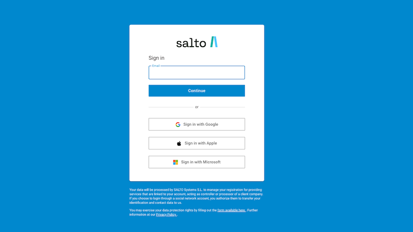 Inicio de sesión en Salto Homelok