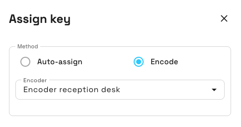 Assign key with encoder