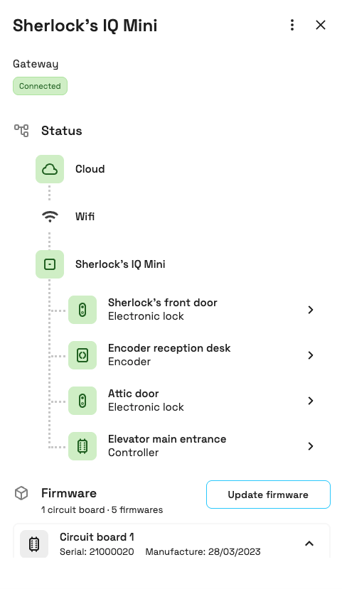 Gateway connection details