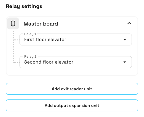 Relay settings