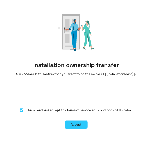 Confirm ownership transfer