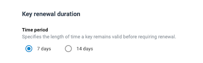 Key renewal duration