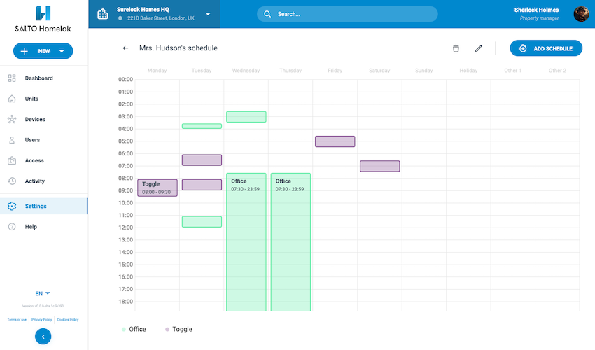 Opening mode schedules