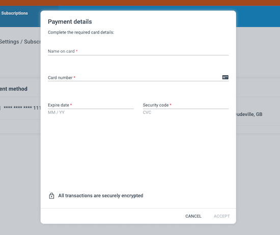 Subscription payment process