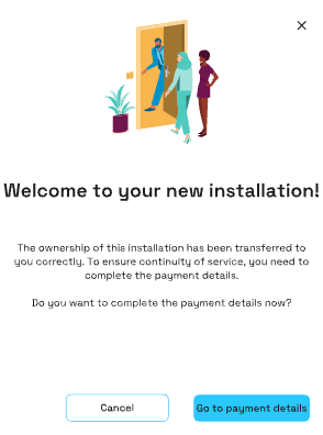 Welcome screen post transfer