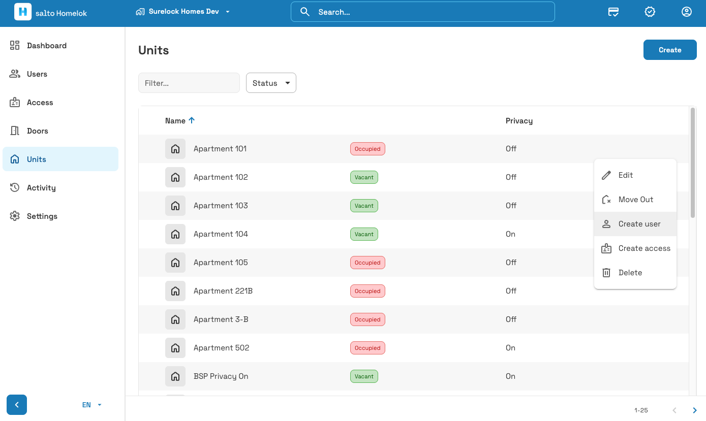 Creating users post move in