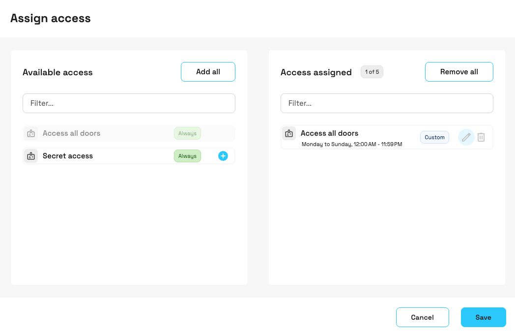 Unit user access