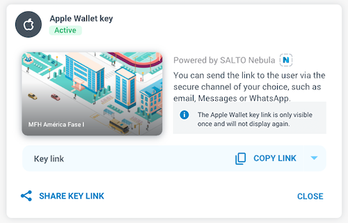 Opción de llave de Apple Wallet