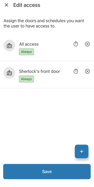 Assigning access to users in Homelok