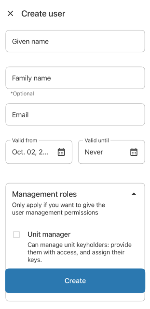Creating users in Homelok
