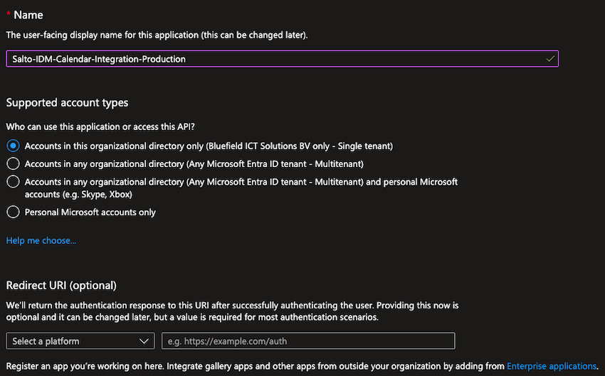 Registrierung Azure-App