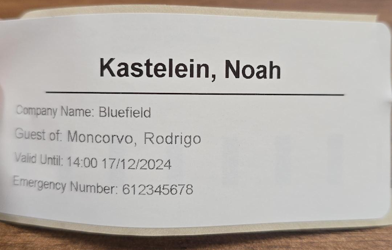 Beispiel für ein gedrucktes Label
