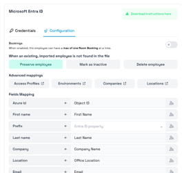 Registerkarte Konfiguration der Automatisierung für Microsoft Entra ID Imports