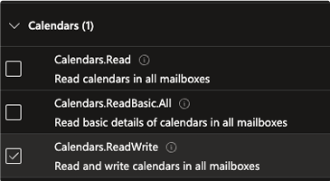 Microsoft Graph - Kalenderberechtigungen