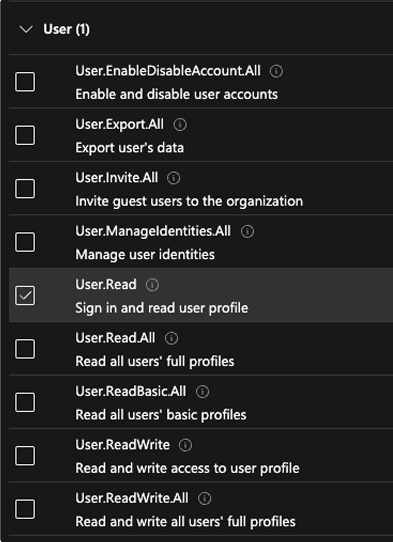 Microsoft Graph - Benutzerberechtigungen