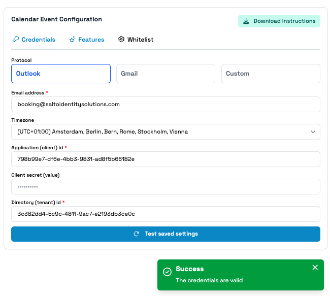 Outlook-Kalenderintegration konfigurieren