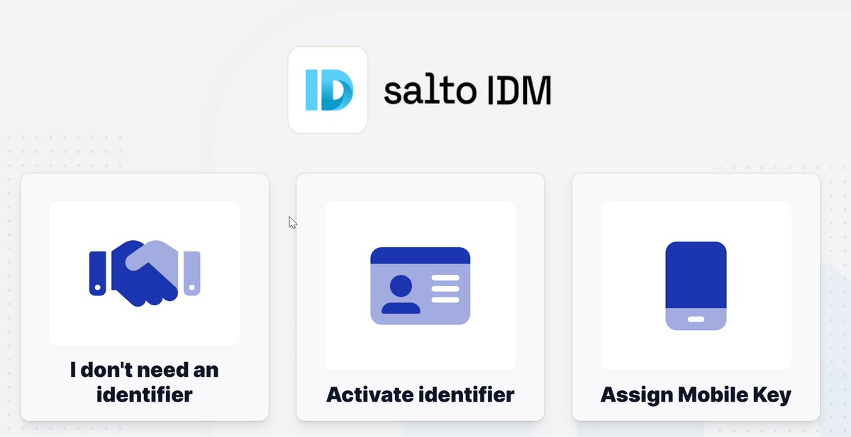 Access method selection with identifier and mobile key options