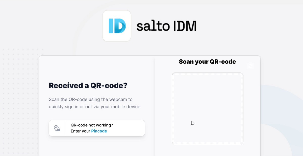 Intro screen with QR-code scan and Register options