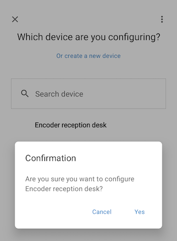 Configure encoder