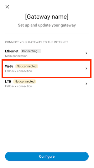 Wi-Fi option example