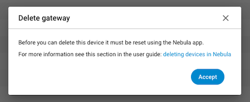 Delete device warning