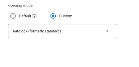 Access point opening modes