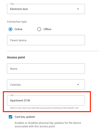 Access point parameters