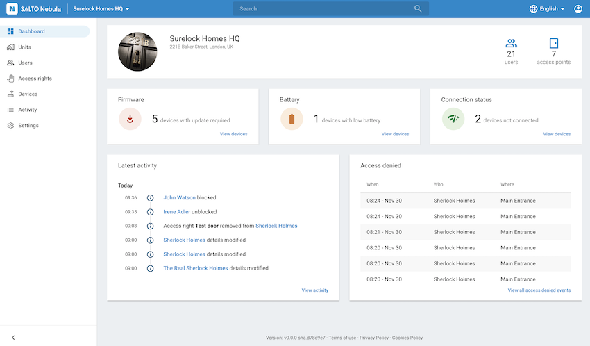 Salto Nebula dashboard