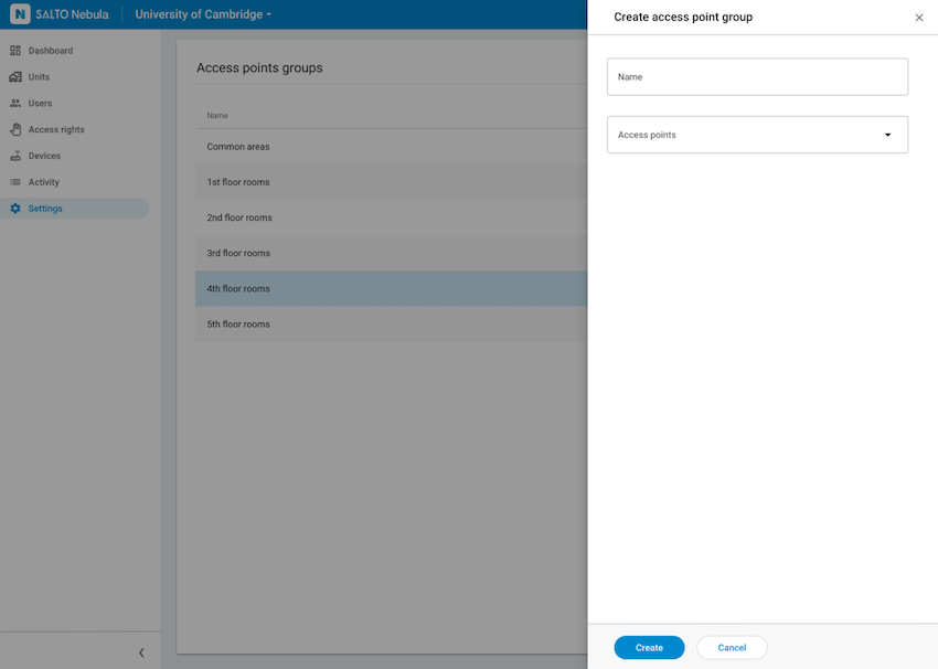 Creating an access point group