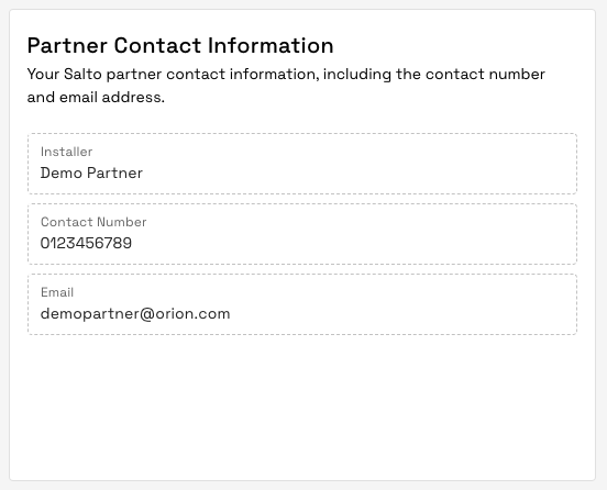 Orion Monitoring Partner Contact Information