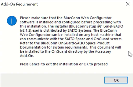 Add-on requirement information panel