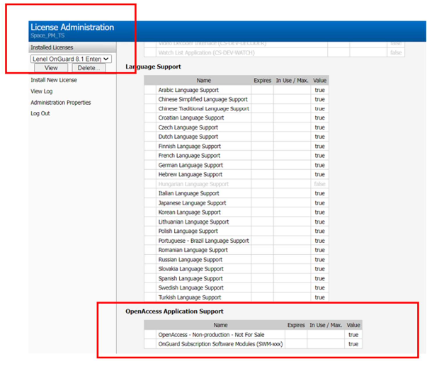 OnGuard OpenAccess application support