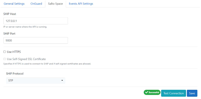 Space settings example