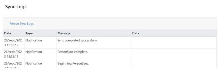 Sync logs users example