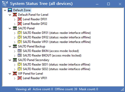 System status tree