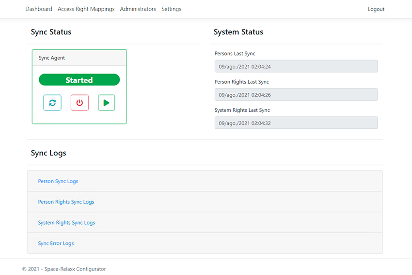 Spaxx dashboard