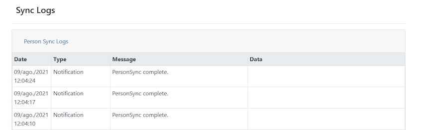 Person sync logs example