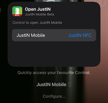 Configuring a 'Control' to unlock with JustIN on iOS