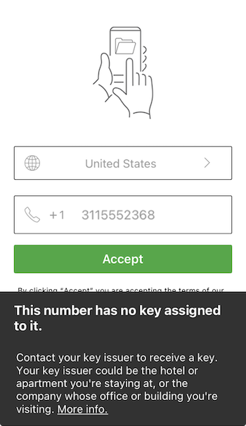 JustIN Mobile no key assigned